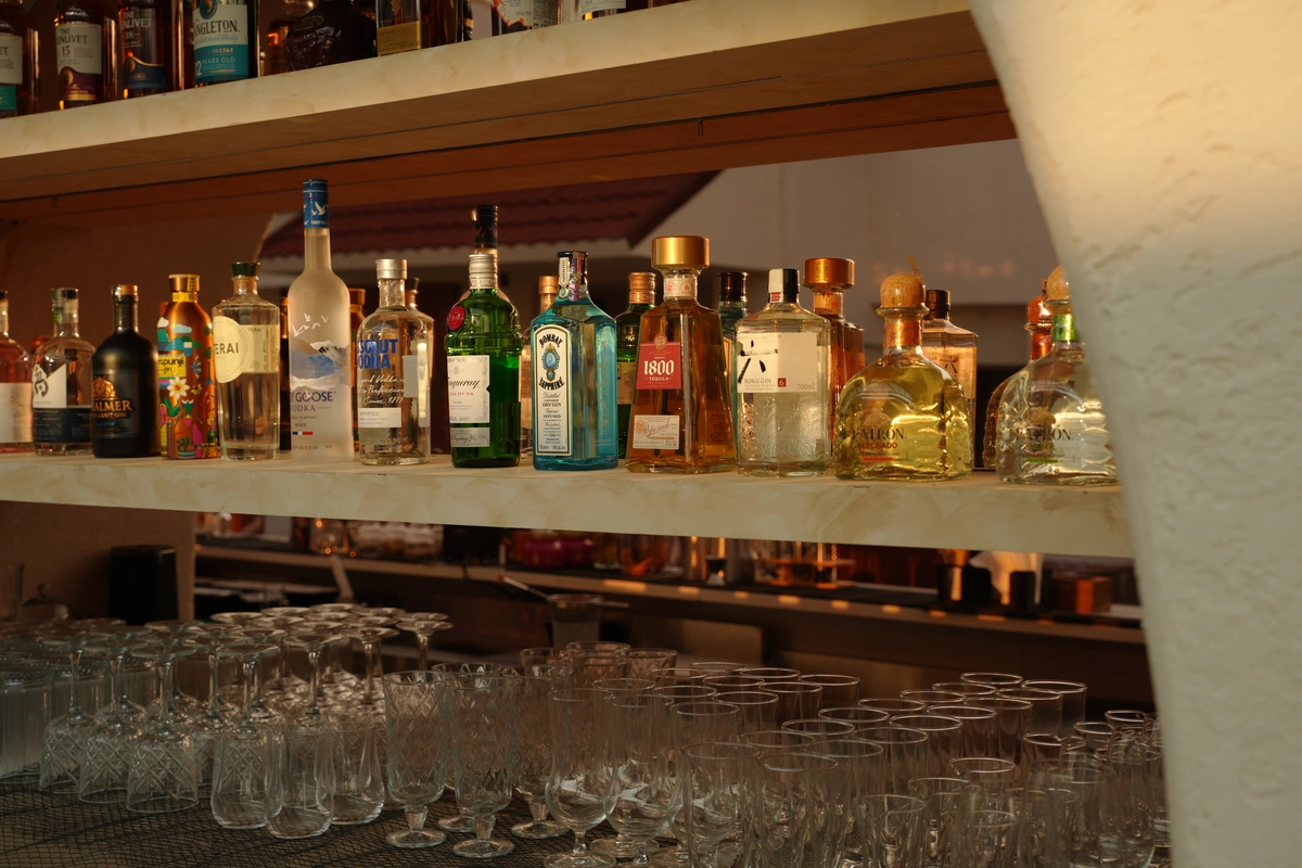 Bottles on the NOUMA bar shelves